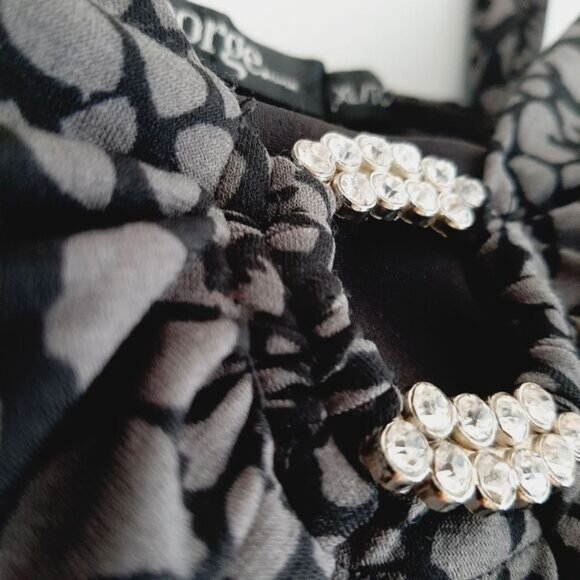 GEORGE Stretchy Fitted Babydoll Style Mini Dress Abstract Animal Print Sz XL - Picture 9 of 15